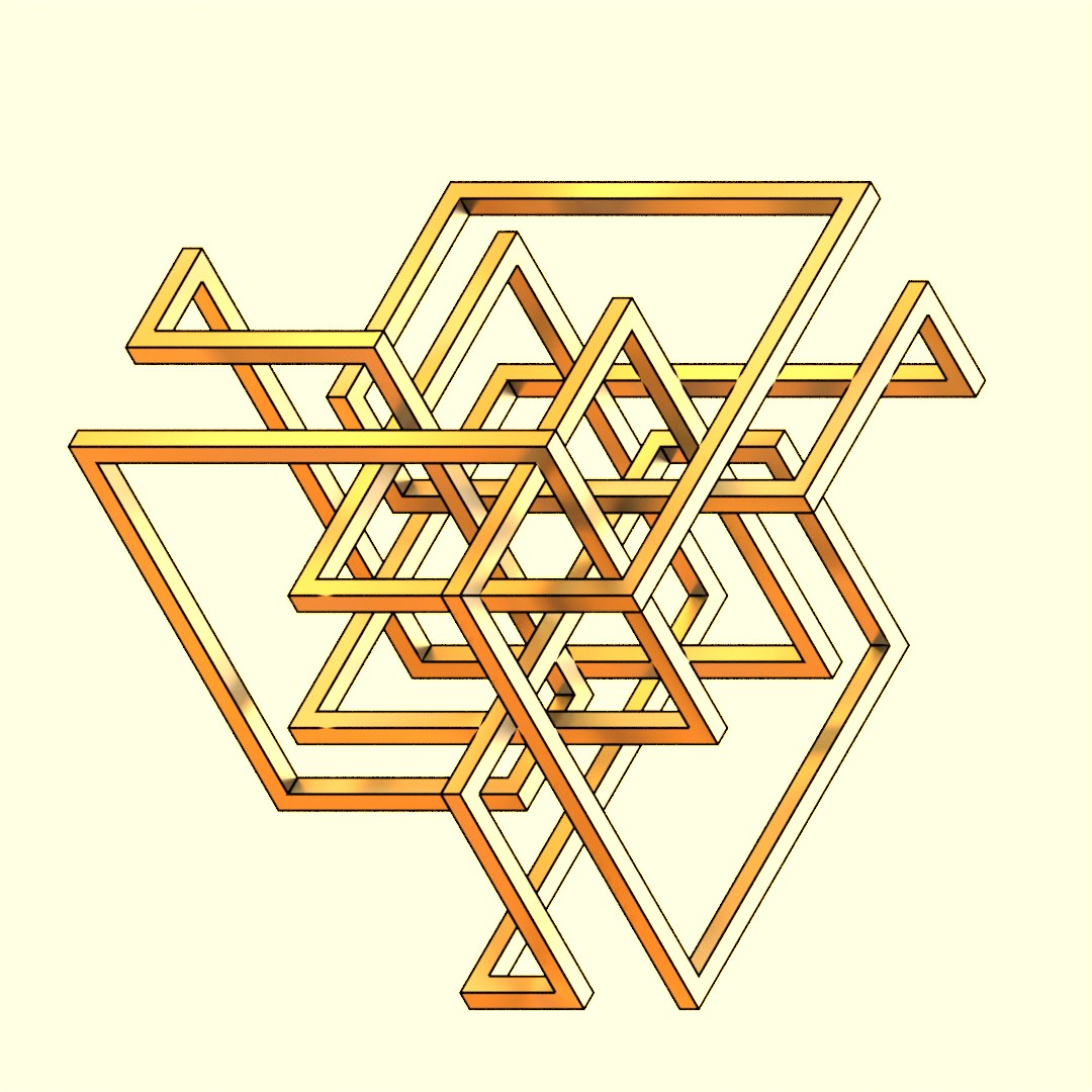 cosmic-love — computed knot design (3D rendering) by W.A.Stanggassinger