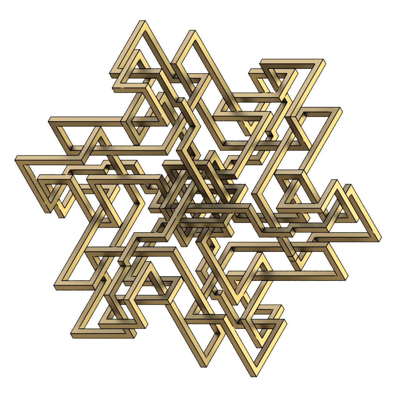 double-6 — computed knot design (3D rendering) by W.A.Stanggassinger