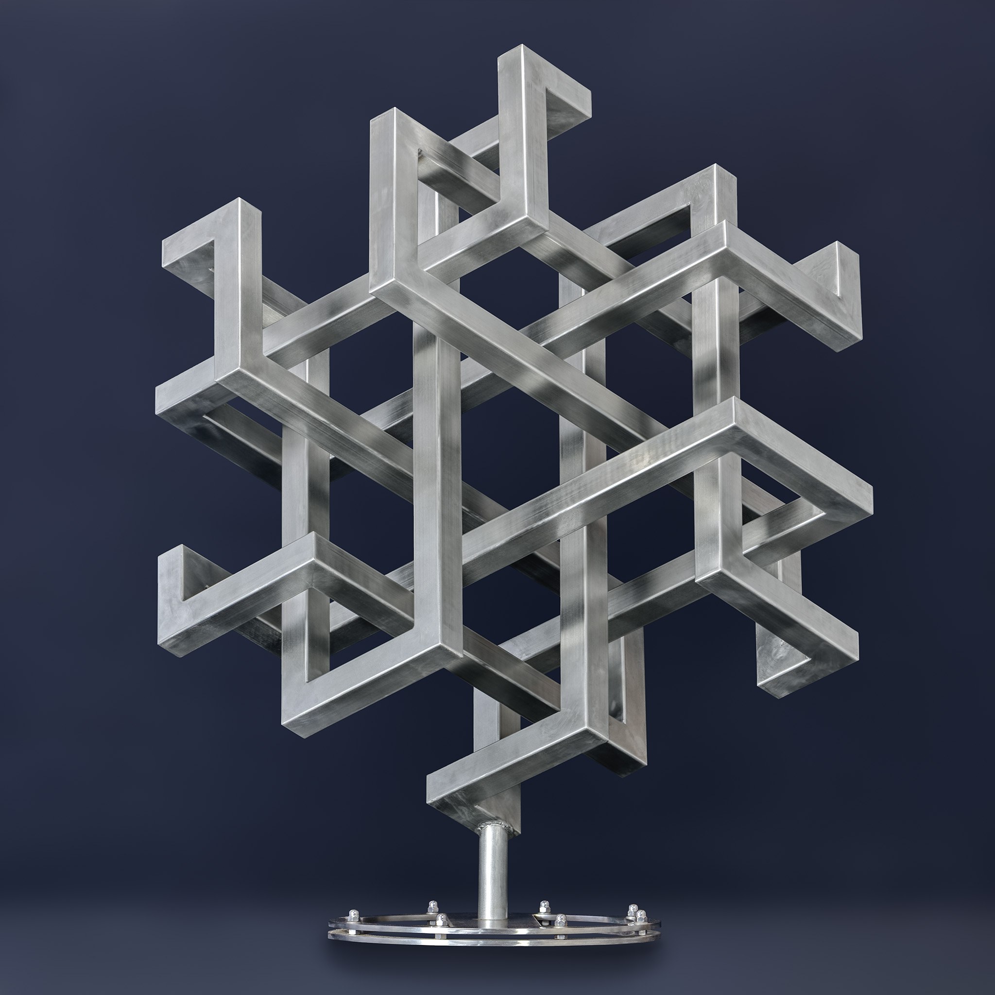 trainstation — stainless-steel sculpture by W.A.Stanggassinger, photograph by Norbert Achtelick