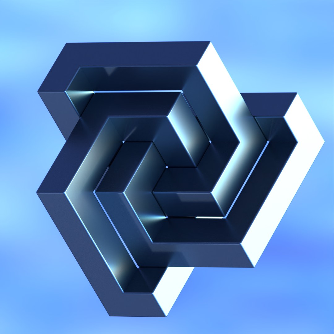 XYZ — computed knot design (3D rendering) by W.A.Stanggassinger